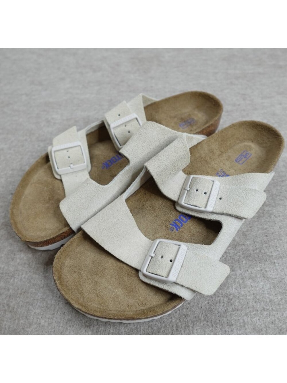 Birkenstock Womens Sandals 11 / 42 Beige Arizona Suede Soft Footbed NEW